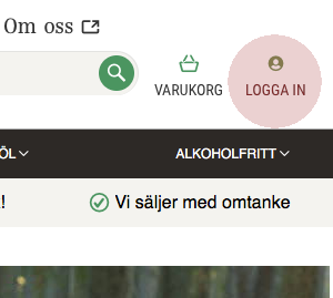 Inloggning på Systembolaget.se